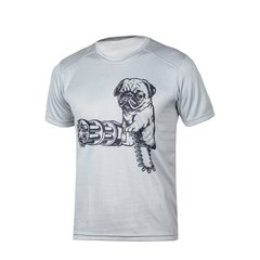 Shotgun Ukraine Pug T-shirt, Grey, Small