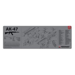 Килимок TekMat 30 см x 91 см з кресленням AK-47 для чищення зброї, Сірий, Килимок