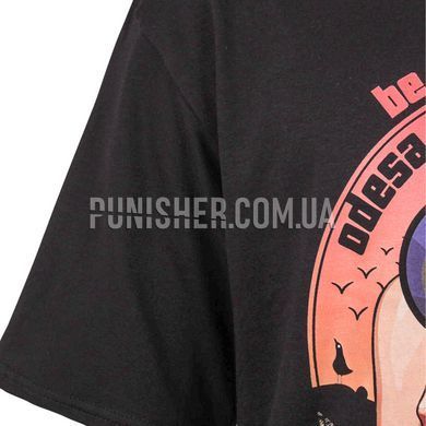 Dubhumans oversized "Odesa Mama with a thermal imager" T-shirt, Black, XS/S