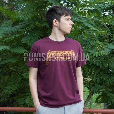 Balak Wear Destroyer.Kill em all T-Shirt, Bordeaux, Small