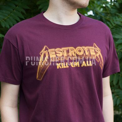 Balak Wear Destroyer.Kill em all T-Shirt, Bordeaux, Small