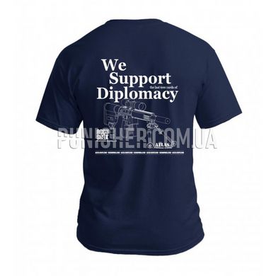 B&T BT16 We Support Diplomacy T-Shirt, Navy Blue, Small