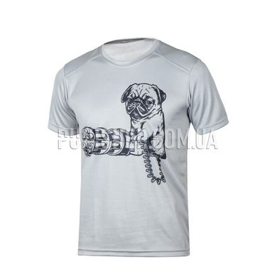 Shotgun Ukraine Pug T-shirt, Grey, XXX-Large