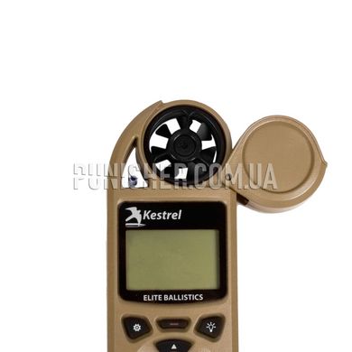 Kestrel 5700 Elite Weather Meter with Applied Ballistics, Tan, 5000 Series, Atmospheric vise, Height above sea level, Relative humidity, Wind Chill, Saving measurements, Outside temperature, Heat index, Wind direction, Dewpoint, Wind speed