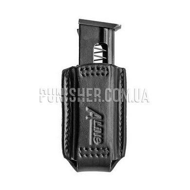 A-line A1 magazine Pouch for PM, Black, 1, Belt loop, Glock, ПМ, For belt, 9mm, Leather