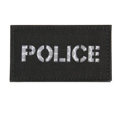 Нашивка Emerson Police Silver 9x5cm Patch, Черный, Полиция