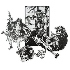 Dead Souls Group Black Sticker Pack, White/Black, Stickers
