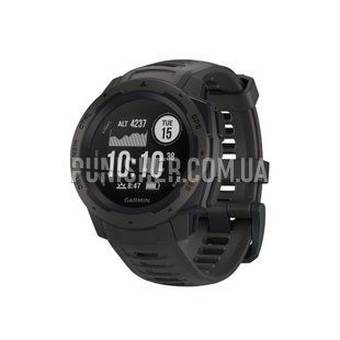 Часы Garmin Instinct, Черный, Альтиметр, Барометр, Будильник, Дата, Месяц, Год, Мировое время, Компас, Подсветка, Пульсометр, Секундомер, Таймер, Тахиметр, Фитнес-трекер, Хронограф, GPS