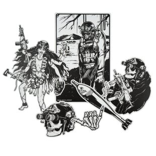 Dead Souls Group Black Sticker Pack, White/Black, Stickers