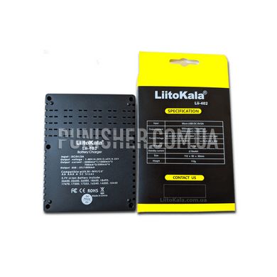 Зарядний пристрій LiitoKala Lii-402 для 18650, АА, ААА Li-Ion, LiFePO4, Ni-Mh PowerBank, Чорний
