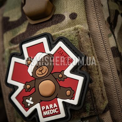 Нашивка M-Tac Paramedic Медвідь PVC, Coyote/Black, Медик, ПВХ