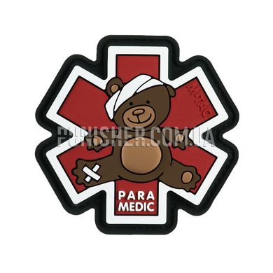 M-Tac Paramedic Bear PVC Patch, Coyote/Black, Medic, PVC