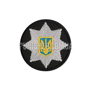 Badge with Velcro Round (Police) 6 cm, Black, Police