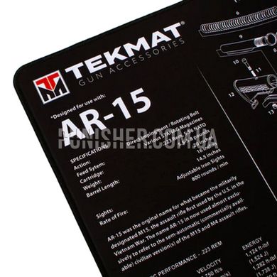 Коврик для чистки оружия TekMat Ultra с чертежом AR-15, Черный, Коврик