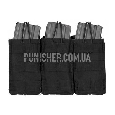 Rothco MOLLE Open Top Triple Mag Pouch, Black, Molle, AR15, M4, M16, HK416, For plate carrier, .223, 5.56, Nylon