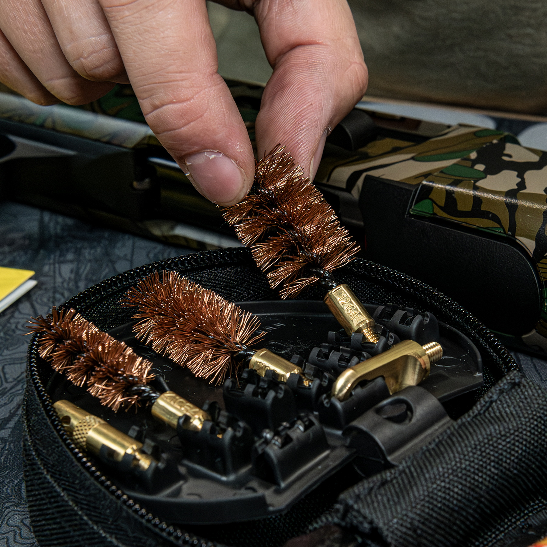 Copper cleaning brushes for firearm barrels