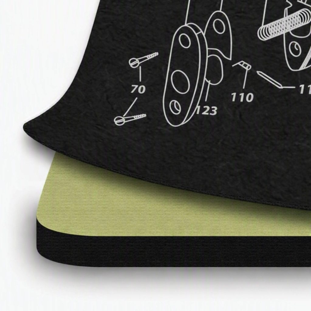 Black mat with a firearm diagram on a soft base