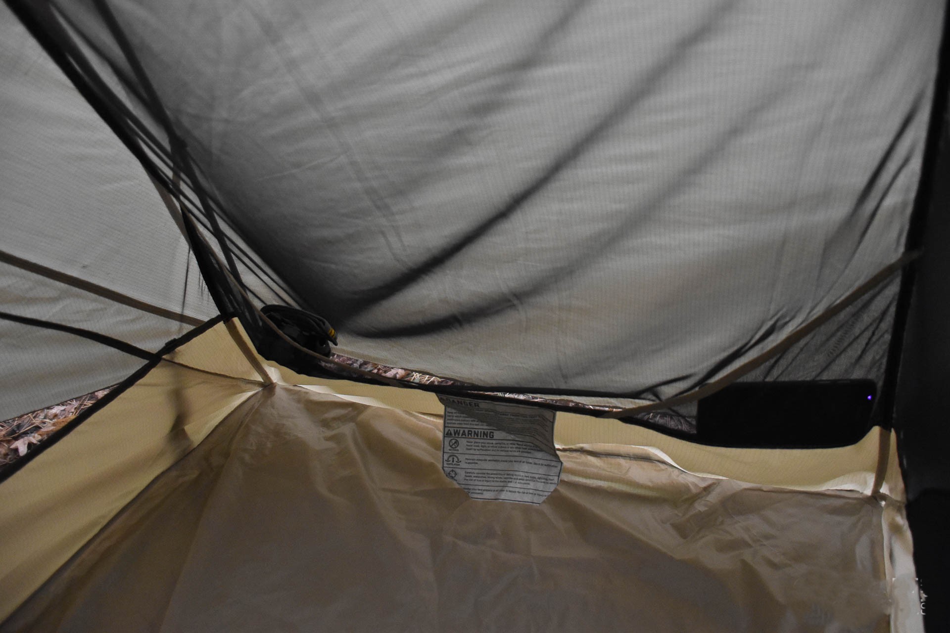 Exit from inside the tent