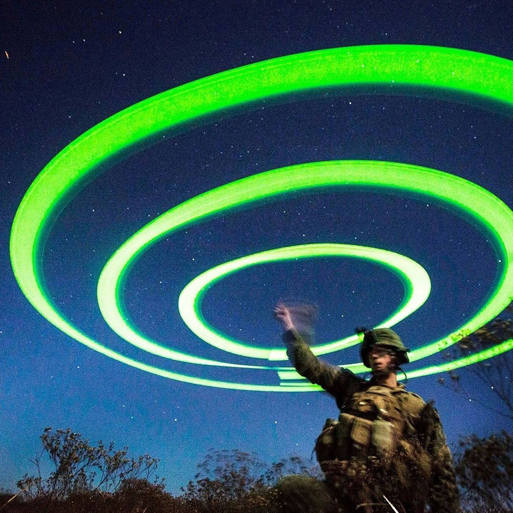Signaling to military personnel using a glow sticks
