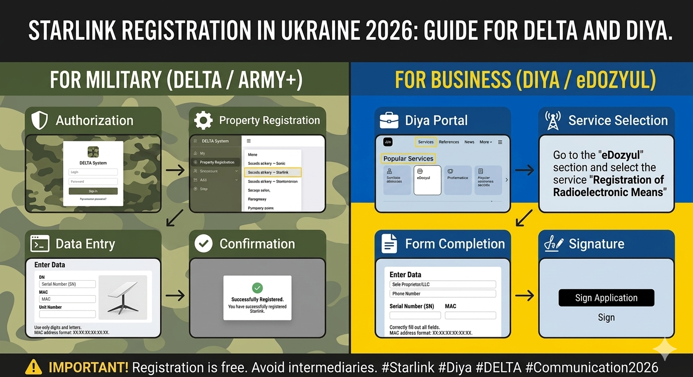 Step-by-step guide to registering a Starlink terminal in Ukraine