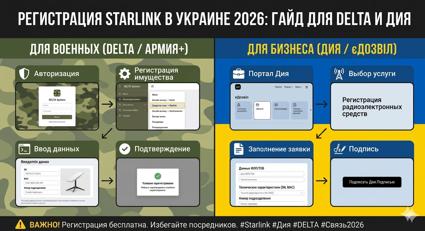 Пошаговая инструкция регистрации терминала Starlink в Украине