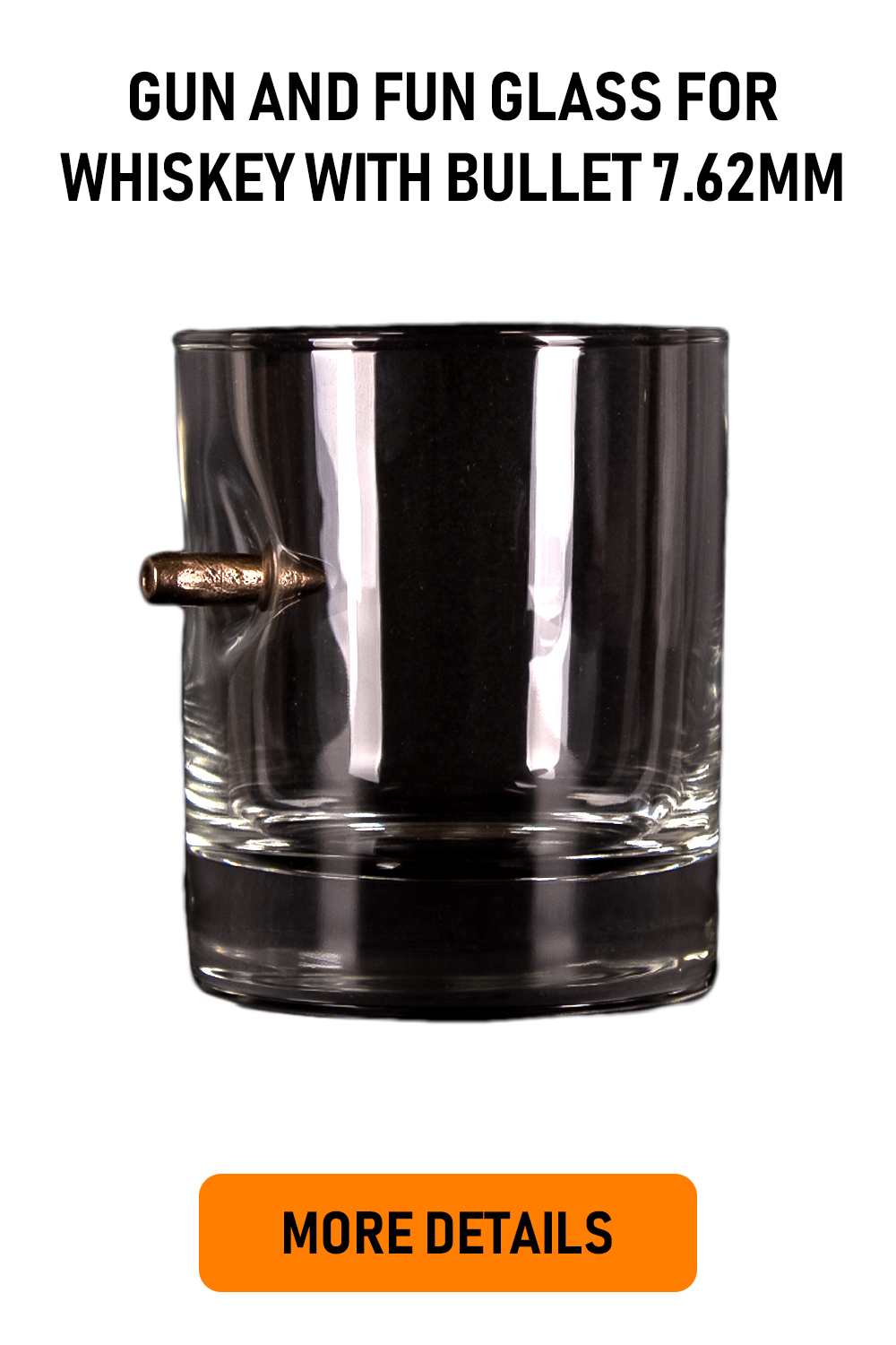 Gun and Fun Glass for Whiskey with Bullet 7.62mm